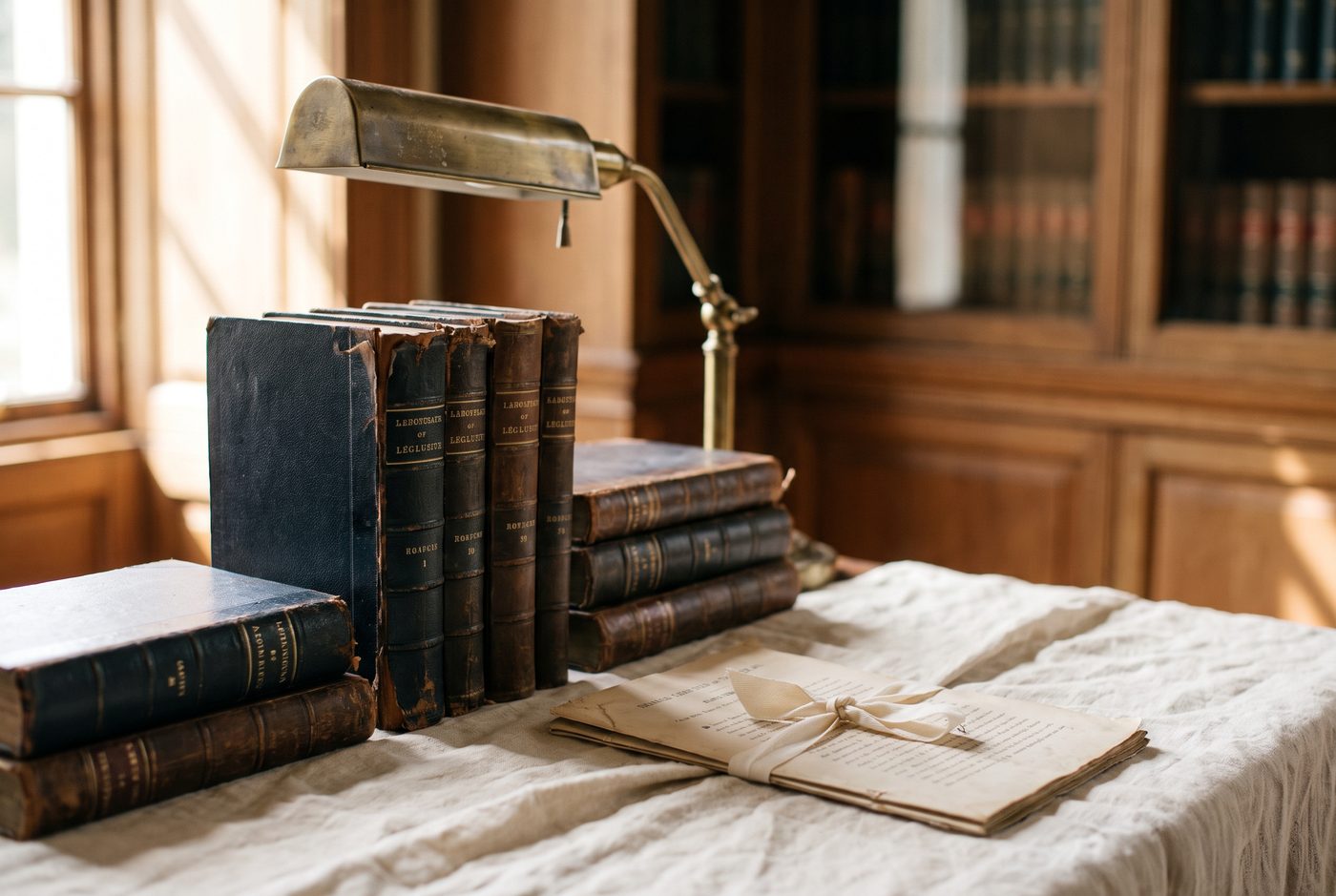 Antikne pravne knjige i isprava u odvjetničkoj biblioteci.